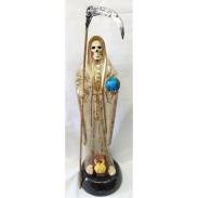 RESINA ARTESANAL PREMIUM | Imagen Santa Muerte Transparente 110 cm 43 inch (c/ Amuleto Base) - Resina