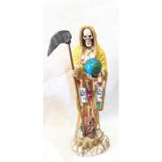 RESINA ARTESANAL PREMIUM | Imagen Santa Muerte Vestida Dorada 71cm - Resina Artesanal puede variar el color y forma de los detalles