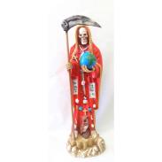 RESINA ARTESANAL PREMIUM | Imagen Santa Muerte Vestida Roja 71cm - Resina Artesanal puede variar el color y forma de los detalles
