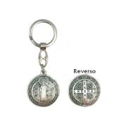 LLAVEROS | Llavero San Benito Medalla 3,4 cm (Metal) (Reverso Cruz)