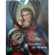 MEDALLAS | MEDALLA c/ Cordon S.C. de Maria 3.5 x 3 cm aprox. (Incluye Estampa con Oracion)