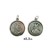 MEDALLAS | Medalla Metal Redonda 2,3 Cm San Miguel Y Angel Custodio