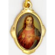 MEDALLAS | MEDALLA Sagrado Corazon Jesus c/ Estampado Color 2.3 x 1.5 cm aprox. (Ovalada)