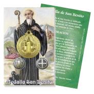 MEDALLAS | Medalla San Benito Mediana 3 cm (Dorada) (Reverso Cruz)