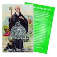 MEDALLAS | Medalla San Benito Mediana 3 cm (Niquelada) (Reverso Cruz)
