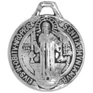 MEDALLAS | Medalla San Benito Mini concava 1,7 cm (Niquelada) (Reverso Cruz)