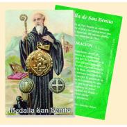 MEDALLAS | Medalla San Benito Tumbaga Dorada 2.5 cm (Reverso Cruz)