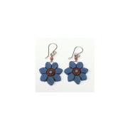 AMULETOS TERRACOTA | Pendientes Terracota Flores Azules