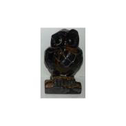 FORMA ESOTERICA | Piedra Forma Buho Ojo Tigre 8 x 5 cm