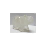 FORMA ANIMALES | Piedra Forma Elefante Cuarzo Blanco 5,5 x 8 cm