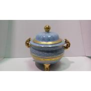 SOPERAS, TINAJAS, CERAMICA-BARRO | Sopera Ceramica Bombonera 3 Apoyos 25 x 25 cm Azul (Yemaya)