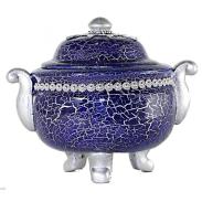 SOPERAS, TINAJAS, CERAMICA-BARRO | Sopera Ceramica Bombonera Decorada 3 Apoyos 30 x 21 cm Azul (Yemanja)