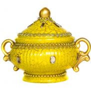 SOPERAS, TINAJAS, CERAMICA-BARRO | Sopera Ceramica Decorada con Asas 25 x 19 cm Amarilla (Ochun)