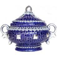 SOPERAS, TINAJAS, CERAMICA-BARRO | Sopera Ceramica Decorada con Asas 25 x 19 cm Azul (Yemanja)