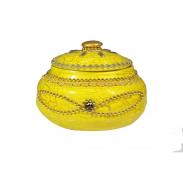 SOPERAS, TINAJAS, CERAMICA-BARRO | Sopera Ceramica Ovalada Decorada 23 x 20 x 18 cm Amarilla (Ochun)