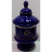 TIBORES CERAMICA | TIBOR Ceramica c/ Flores y Pintura Oro 39 x 19.5 cm aprox. (Azul)(Has)