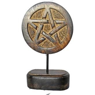 VARIOS | Adorno Simbolo Pentagrama Madera 20 x 15.5 cm