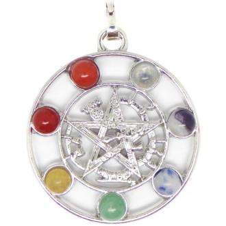 ESOTERICOS | Amuleto Tetragramaton piedras 7 Chakras 2.5 cm