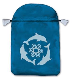 BOLSAS TAROT | Bolsa Tarot Seda Azul 23 x 16 cm (Motivo Delfines) *