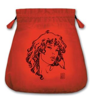 BOLSAS TAROT | Bolsa Tarot Terciopelo Roja 20,5 x 20 cm (Motivo Manara) (HAS)