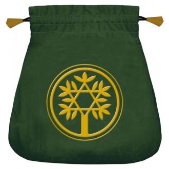 BOLSAS TAROT | Bolsa Tarot Terciopelo Verde 20,5 x 20 cm (Motivo Arbol Celta) *