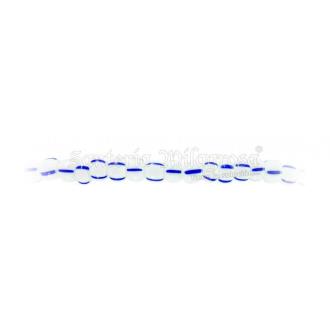 COLLARES SIMPLES 1 VUELTA | Collar Santeria Lazaro (Ctas. Rayadas) (Bl con Azul) (1 V) (110 cm)