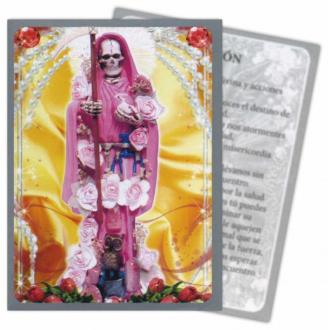 ESTAMPAS SANTA MUERTE | Estampa Santa Muerte Rosa 7 x 9,5 cm (P12)