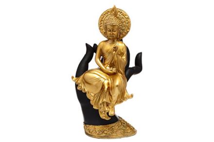 BUDAS Y GANESHAS | FIGURA BUDA TAILANDES SENTADO EN MANO Altura 24.5cm Ancho 13cm Profundidad 9cm BUDAS Y GANESHAS | FIGURA BUDA TAILANDES SENTADO EN MANO Altura 24.5cm Ancho 13cm Profundidad 9cm