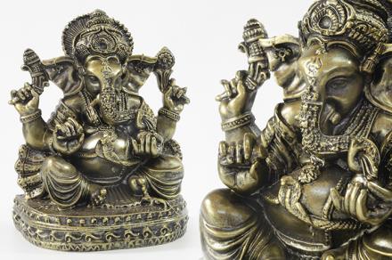 BUDAS Y GANESHAS | FIGURA GANESHA SENTADA COLOR DORADO 28X21CM BUDAS Y GANESHAS | FIGURA GANESHA SENTADA COLOR DORADO 28X21CM