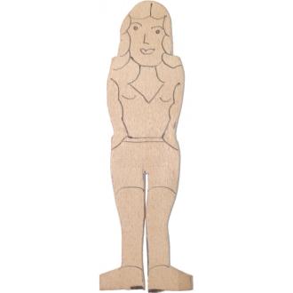 ARTICULOS DE RITUAL | Figura Madera Mujer 15 x 4 cm (Grosor Fino)