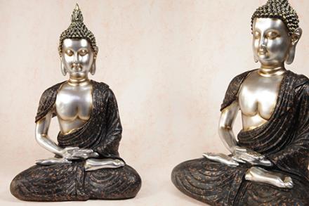 BUDAS Y GANESHAS | FIGURA RESINA BUDA DORADO/PLATEADO 27X40CMC/NEGRO BUDAS Y GANESHAS | FIGURA RESINA BUDA DORADO/PLATEADO 27X40CMC/NEGRO