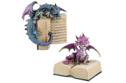 DRAGONES | FIGURA RESINA DRAGON LEYENDO LIBRO 15X15X12CM DRAGONES | FIGURA RESINA DRAGON LEYENDO LIBRO 15X15X12CM