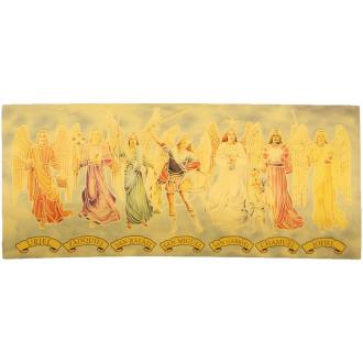 LAMINAS Y LITOGRAFIAS RELIGIOSAS | Lamina 7 Arcangeles Celestiales dorada 15,5 x 6,5 cm (P3)