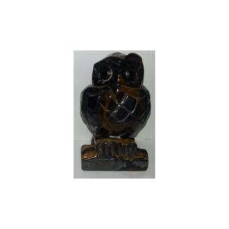 FORMA ESOTERICA | Piedra Forma Buho Ojo Tigre 8 x 5 cm