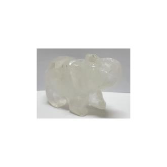 FORMA ANIMALES | Piedra Forma Elefante Cuarzo Blanco 5,5 x 8 cm FORMA ANIMALES | Piedra Forma Elefante Cuarzo Blanco 5,5 x 8 cm