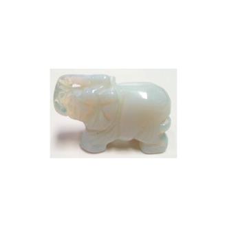 FORMA ANIMALES | Piedra Forma Elefante Jade Blanco 5 x 3 cm