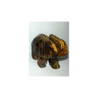FORMA ANIMALES | Piedra Forma Elefante Ojo Tigre 5,5 x 8 cm