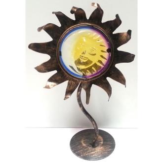 PORTA VELAS | PORTA VELA Cristal Forja Sol con Luna 33 cm (HAS) PORTA VELAS | PORTA VELA Cristal Forja Sol con Luna 33 cm (HAS)