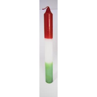 BUJIAS TRI COLOR | VELA Bujia Tri-Color Rojo-Blanco-Verde 20 x 2 cm (P24)