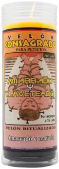 CONSAGRADOS | VELON CONSAGRADO Amarrado y Claveteado 14 x 5.5 cm (Incluye Ritual)
