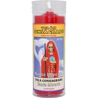 CONSAGRADOS | VELON CONSAGRADO Santa Muerte (Rojo) 14 x 5.5 cm (Incluye Ritual)