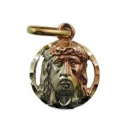 VARIOS ORIGENES DEL MUNDO | Amuleto Cristo Rostro con aro Tumbaga 3 Metales 1.5 cm