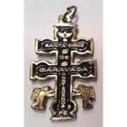 VARIOS ORIGENES DEL MUNDO | Amuleto Cruz de Caravaca c/ Cristo Dorada y Negra 4 cm