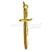 VARIOS ORIGENES DEL MUNDO | Amuleto Espada Santa Barbara / Chango Dorada 4 cm (Para Colgar)