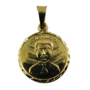 VARIOS ORIGENES DEL MUNDO | Amuleto Malverde Medalla Tumbaga Dorada 2.5 cm