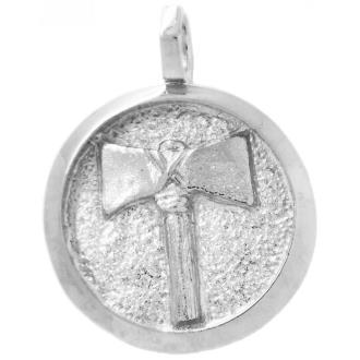 JOYERIA ORTIZ SANTERIA | Medalla joyeria Chango Rodio chapado (2,7 cm)