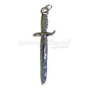 VARIOS ORIGENES DEL MUNDO | Amuleto Espada Santa Barbara / Chango Plateada - Niquelada 4 cm (Para Colgar)