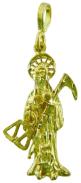 PROTECCION Y ENERGETICOS | Amuleto Santa Muerte Tumbaga Balanza Movible Dorada 4.5 cm