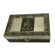 COFRES, CAJAS, BAúLES | Caja Grabada Metal Buda Artesanal 20 x 13 x 7