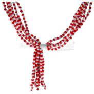 COLLARES MAZO | Collar Santeria Mazo Chango (Simple) (Blanco-Rojo)  (100 a 160 cm)